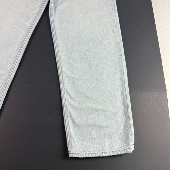 American Eagle Jean Women 32x31* Highest Rise Baggy Straight Blue Denim Tag 10 R - Picture 5 of 16